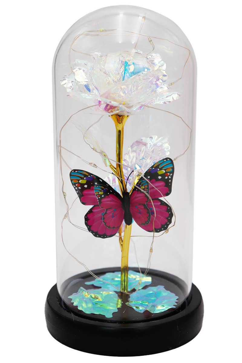 Butterfly Metallic Galaxy Rose LED Light Stand