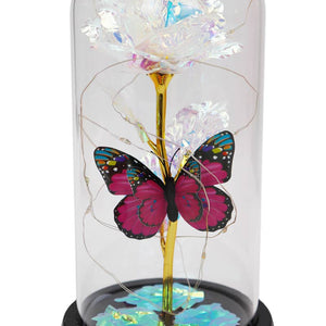 Butterfly Metallic Galaxy Rose LED Light Stand