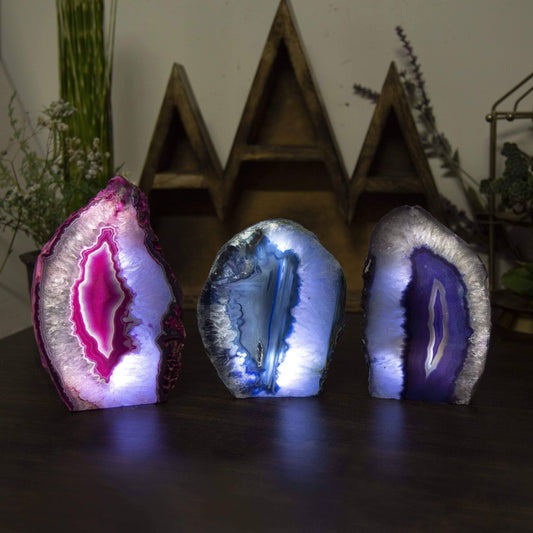 Agate Geode Cut Base Crystal Lamp