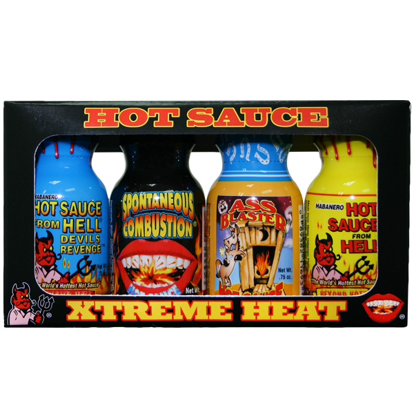 Travel Size Xtreme Hot Sauce 4 Pack