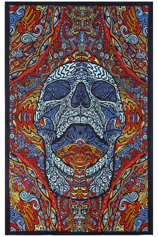 3D Tapestry Mindful Skull Hanger Packaged Tapestries Hippie