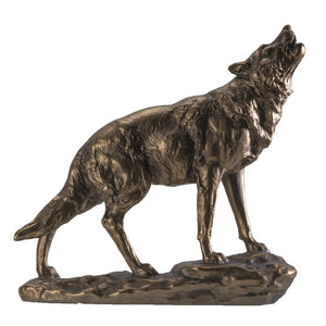 Bronze Howling Wolf Statue