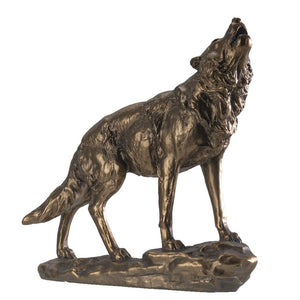 Bronze Howling Wolf Statue